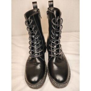 Union Bay Women's KIWI Lace-up Rugged Sole Combat Boots Black Sz:9M